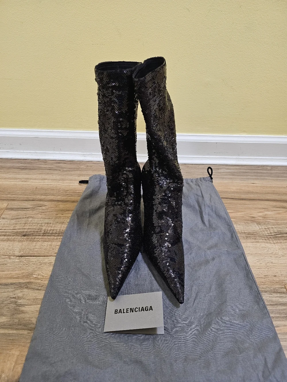 New Balenciaga Sequins Embellished Knife Boots - Picture 6 of 15